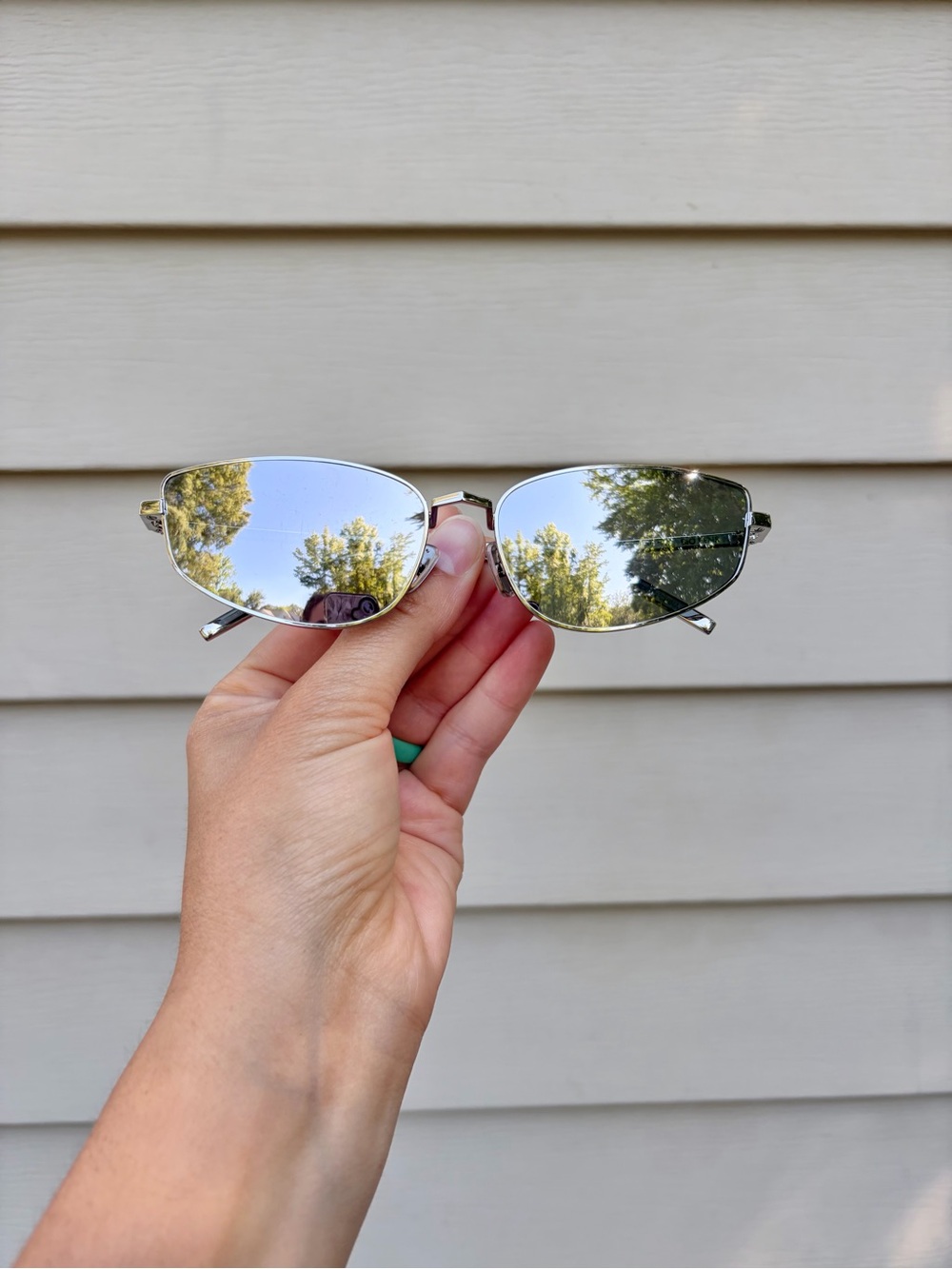 Givenchy Silver Mirrored Rectangular Sunglasses